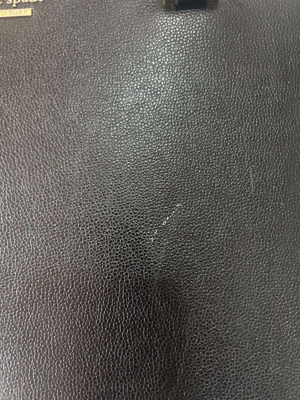 kate spade Black Leather Structured Tote with Gold Accents - Picture 3 of 9